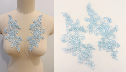 MM013 1 Pair Embroidered Applique