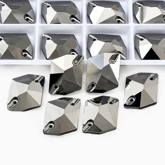 Jet Metallic Silver K9 Glass Cosmic
