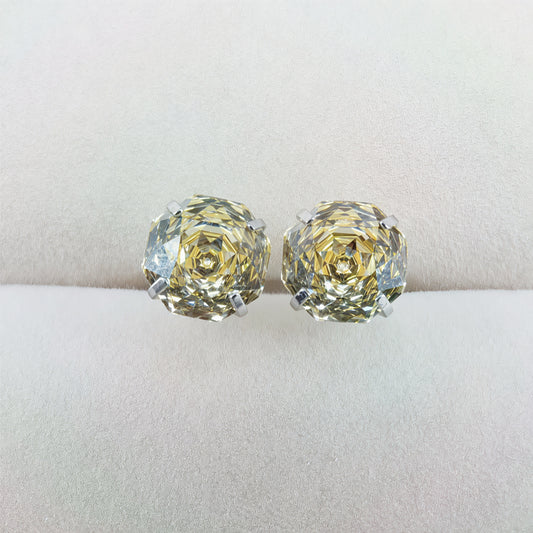 Jonquil Rose-Cut Zircon Stud Earrings