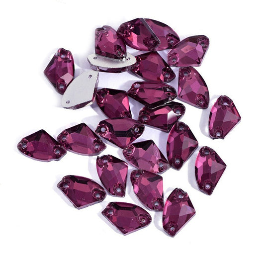Lt. Amethyst Axe Shape Sew On Rhinestone