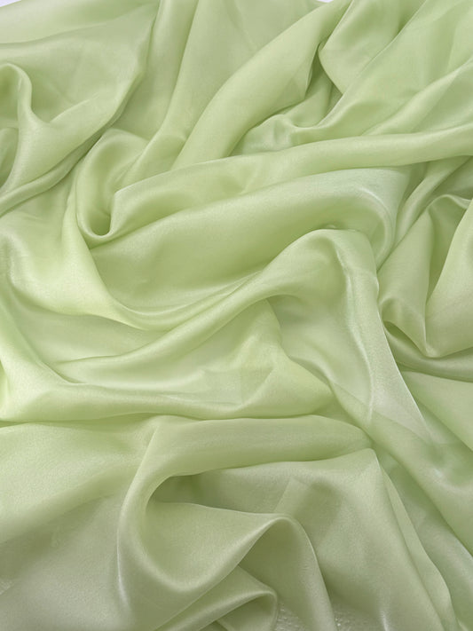Lt. Apple Green Shimmer Chiffon