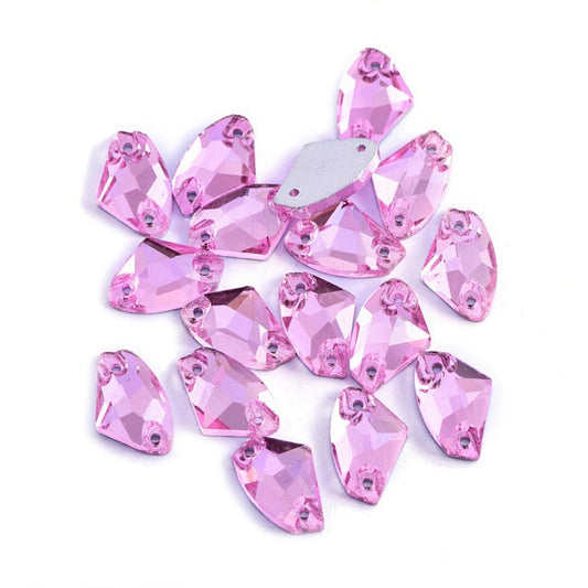 Lt. Pink Axe Shape Sew On Rhinestone