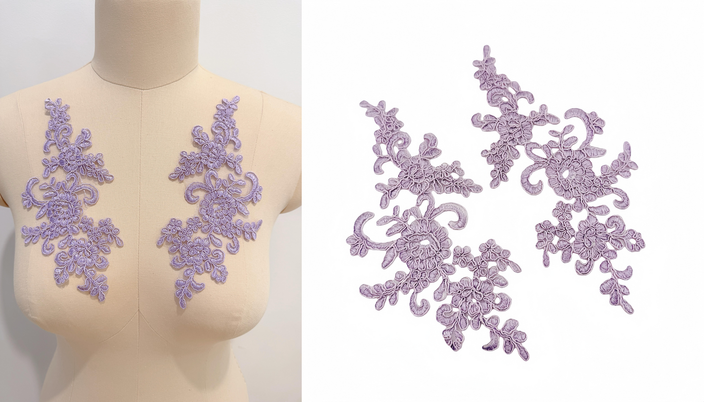 MM013 1 Pair Embroidered Applique