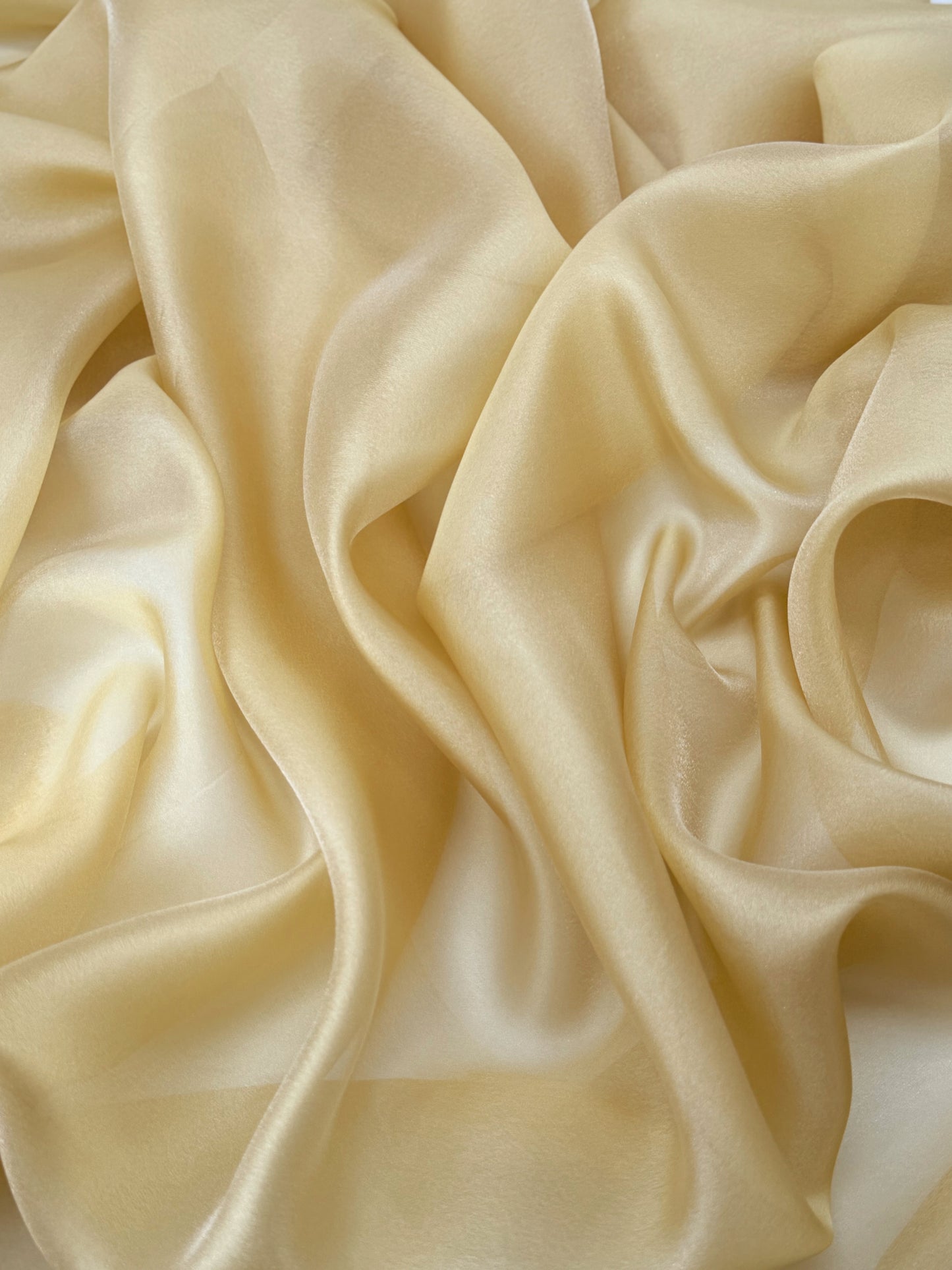 Lt. Yellow Gold Shimmer Chiffon