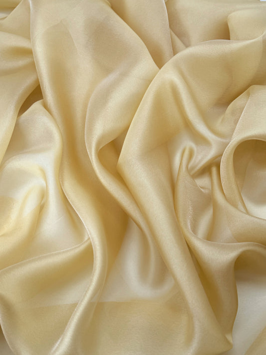 Lt. Yellow Gold Shimmer Chiffon