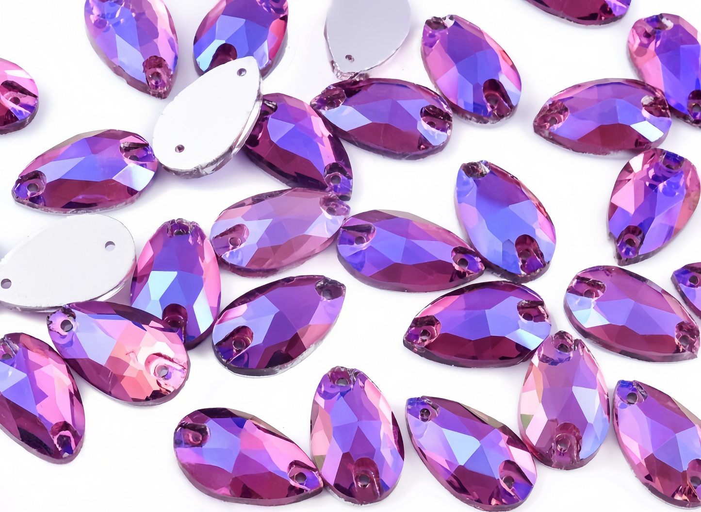 lt. amethyst ab crystal teardrop