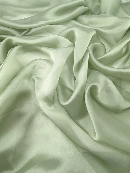 Mint Green Shimmer Chiffon