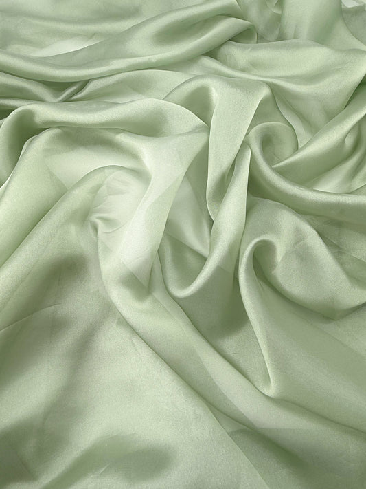 Mint Green Shimmer Chiffon
