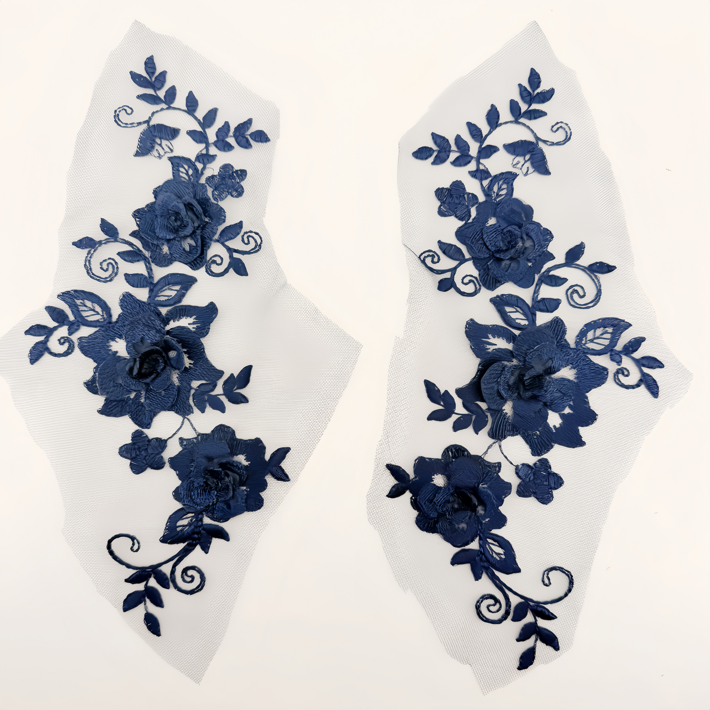 MM030 1 Pair 3D color lace applique craft flower patch