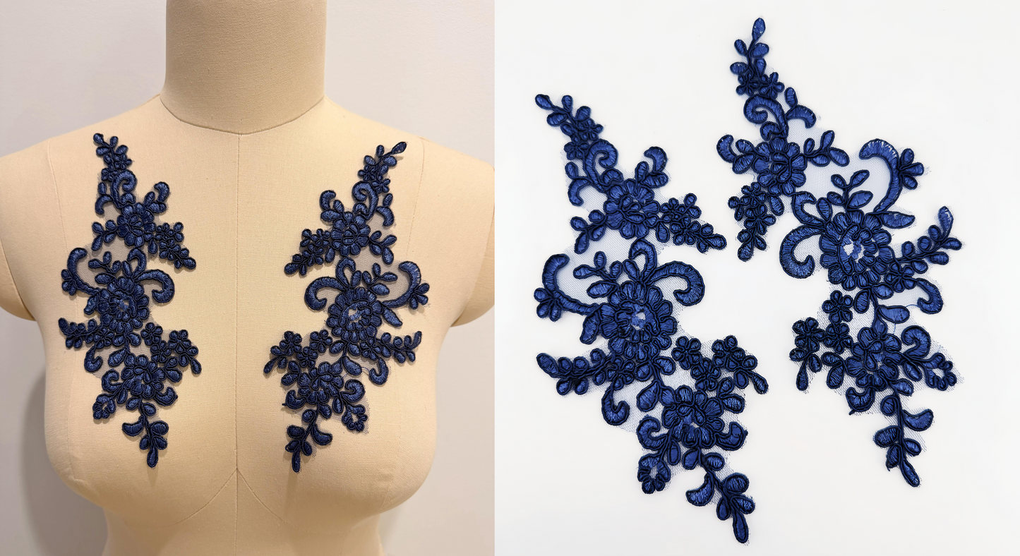 MM013 1 Pair Embroidered Applique