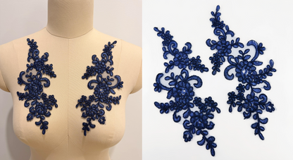 MM013 1 Pair Embroidered Applique