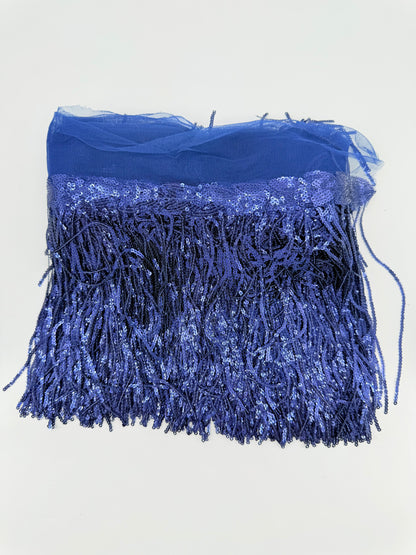 Shining Mesh Fabric Lace Fringe Sequins Paillette Tassel Ribbon