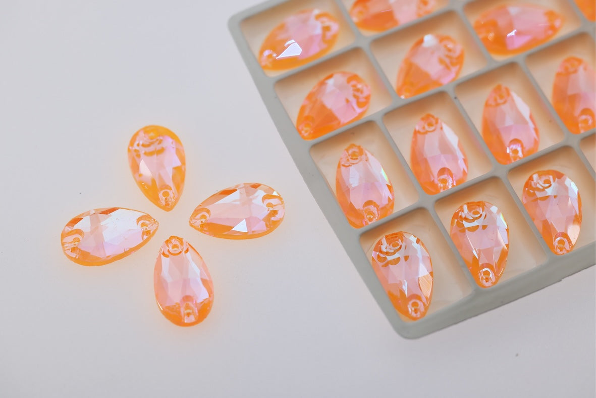 orange ab neon Glass Teardrop