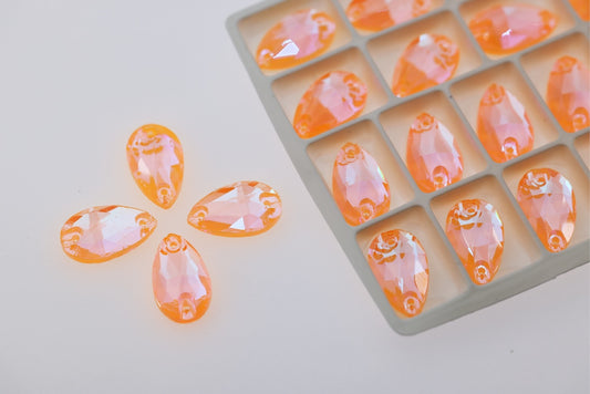 orange ab neon Glass Teardrop