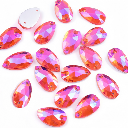orange ab crystal teardrop