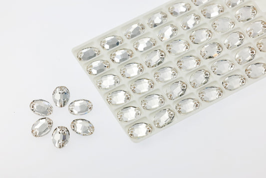 Oval Crystal Clear Sew On Rhinestones Sewing Strass