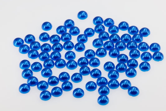 Sapphire Flatback Half Round Pearl