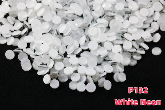 WHITE NEON Flatback Non Hotfix Rhinestones