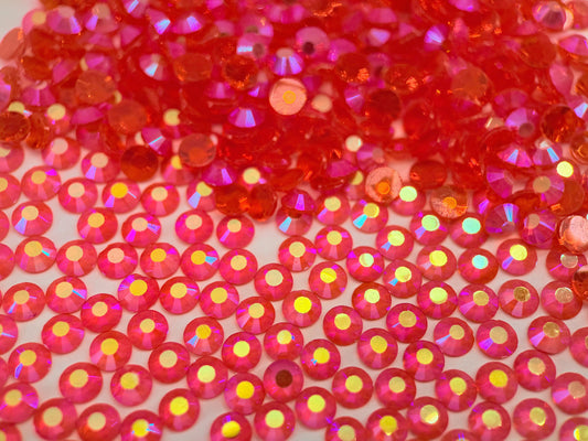 Transparent Orange AB Flatback Non Hotfix Rhinestones