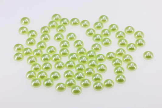 Lt. peridot Flatback Half Round Pearl