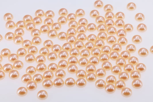 Orange Flatback Half Round Pearl