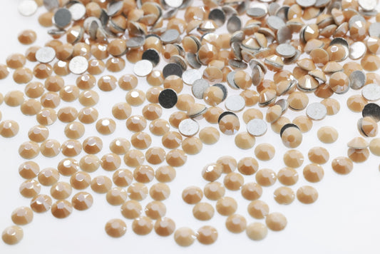 solid beige Flatback Non Hotfix Rhinestones