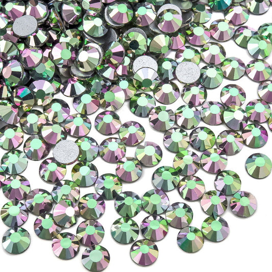 Metallic Pinkish Green Flatback Non Hotfix Rhinestones