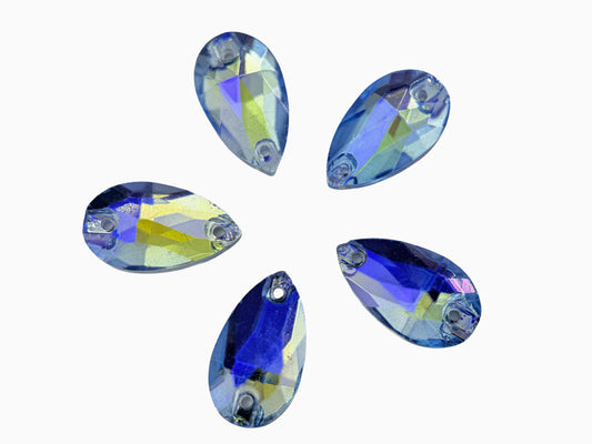 lt.sapphire ab crystal teardrop