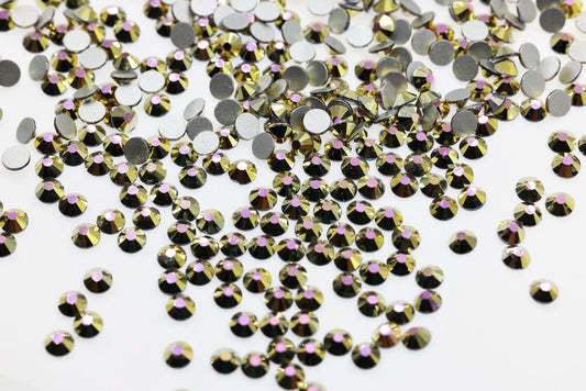 Fuchsia Gold Flatback Non Hotfix Rhinestones