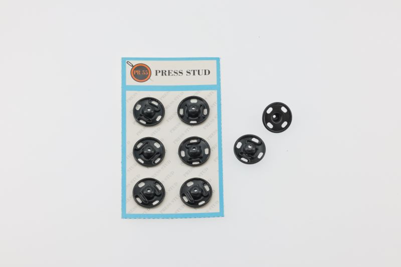 High-Quality Invisible Metal Press Studs 6 packs black