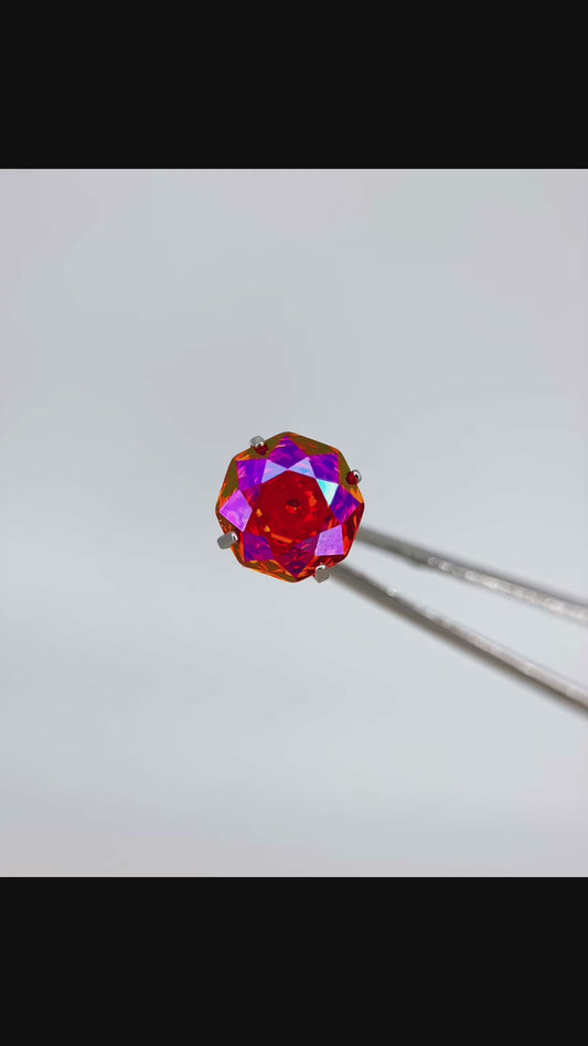 ruby thorn Rose-Cut Zircon Stud Earrings