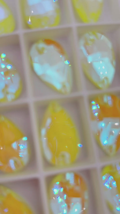 CITRINE AB NEON Glass Teardrop