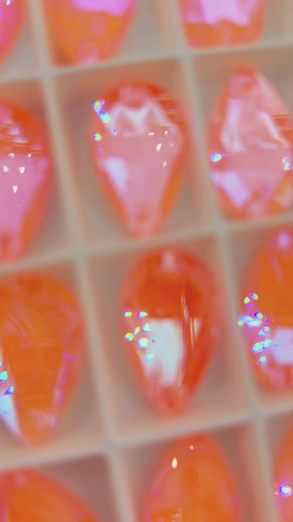 orange ab neon Glass Teardrop