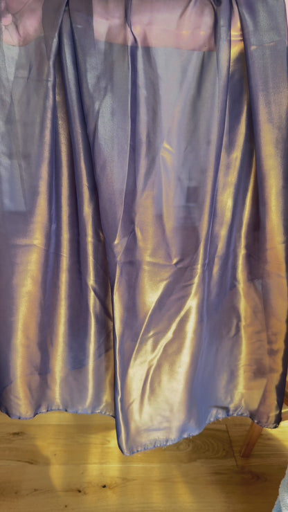 Navy Gold Shimmer Chiffon