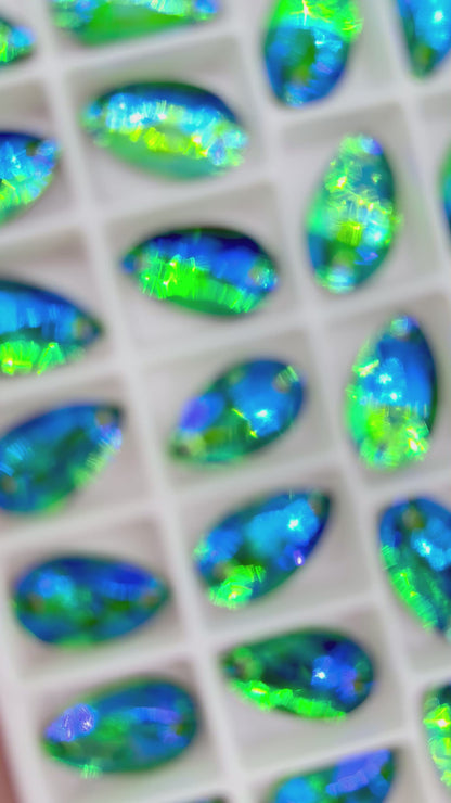 emerald ab crystal teardrop