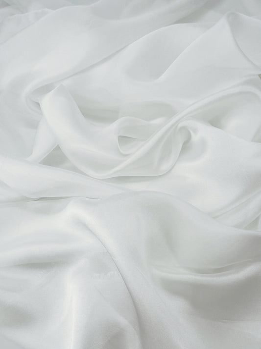 Pure White Shimmer Chiffon