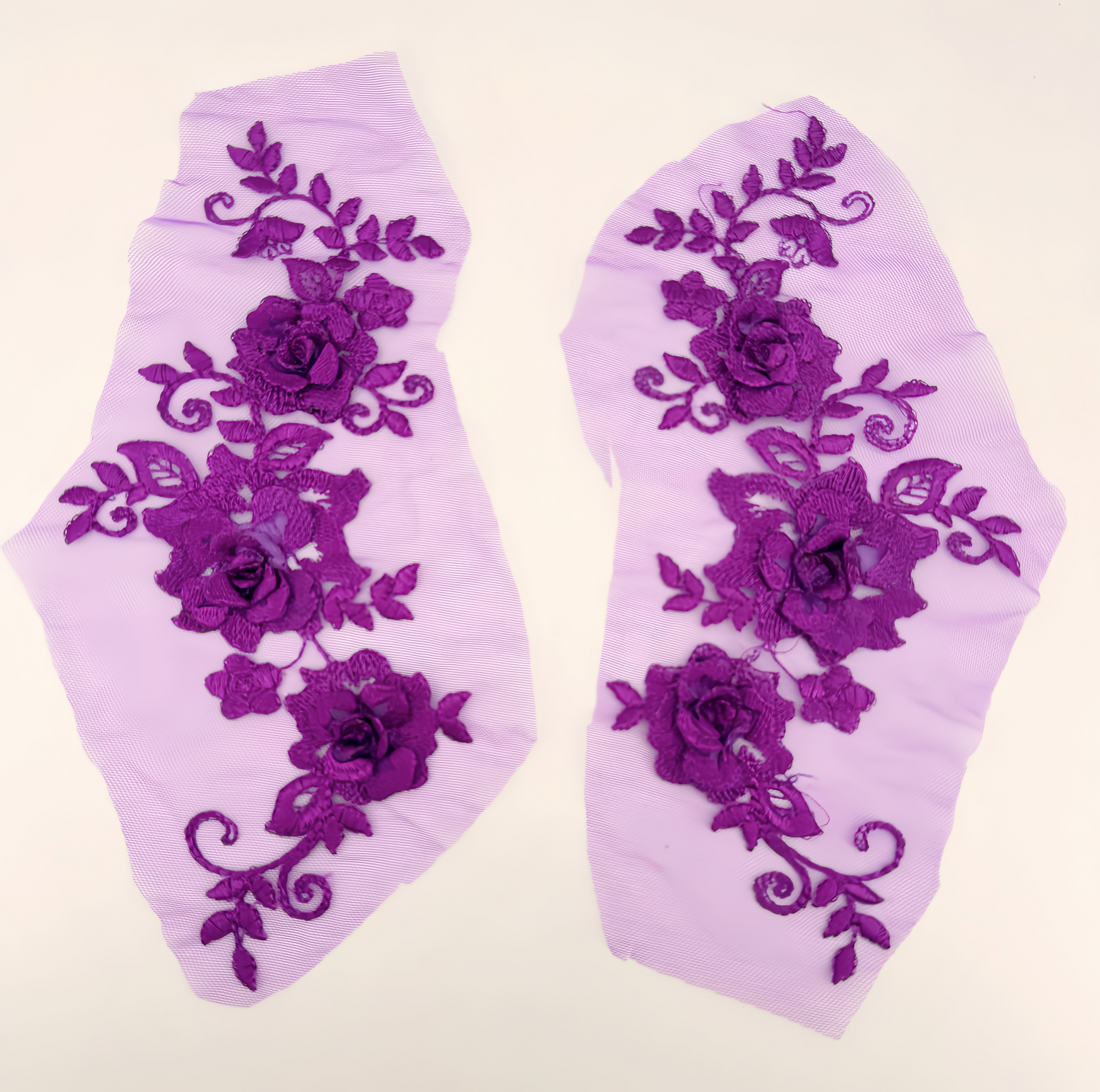 MM030 1 Pair 3D color lace applique craft flower patch
