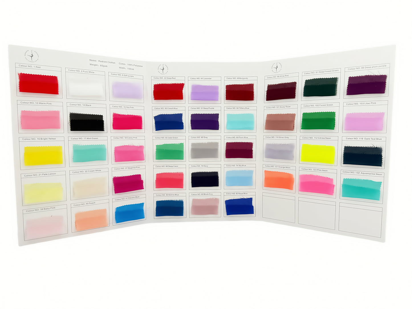 Radiant Chiffon Colour Chart