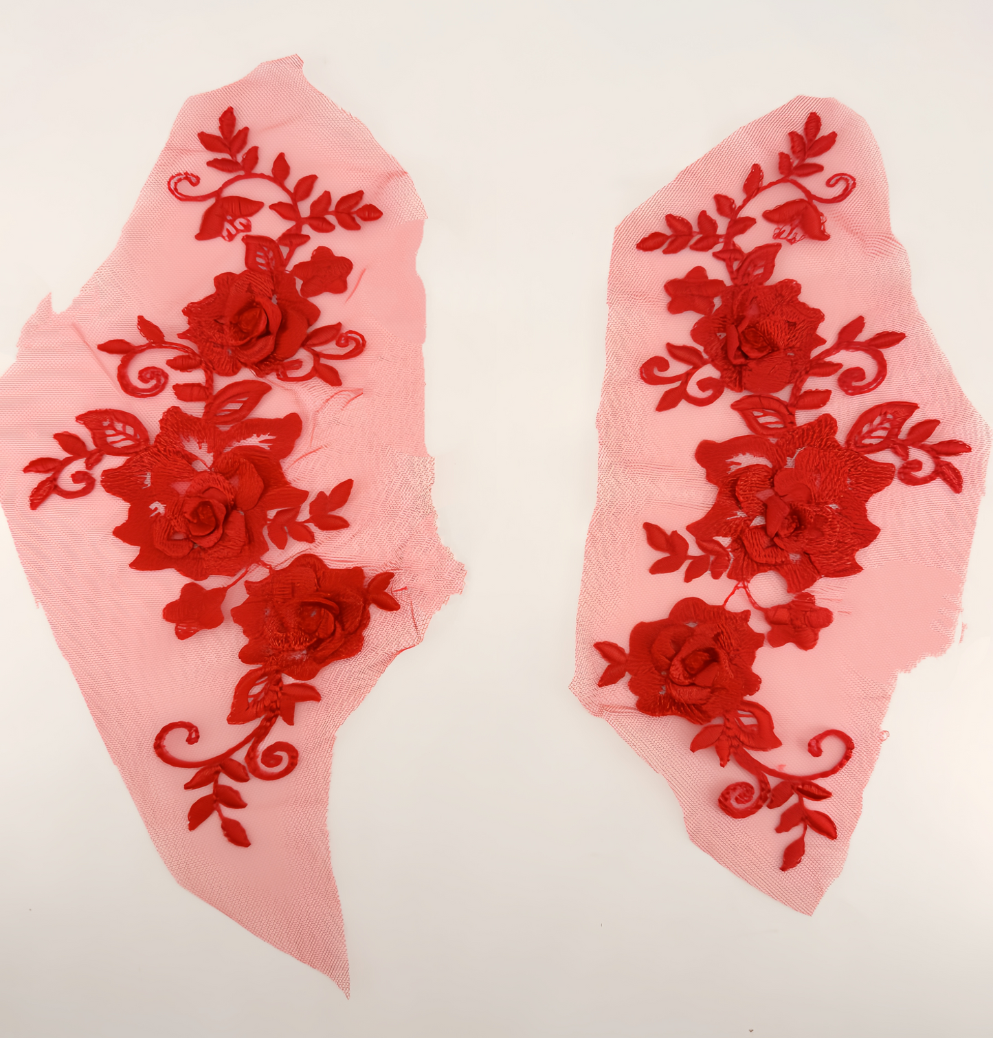MM030 1 Pair 3D color lace applique craft flower patch