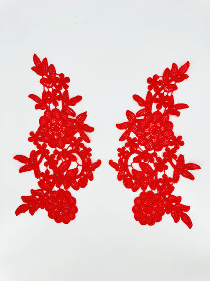 1 pair Polyester embroidery patch flowers