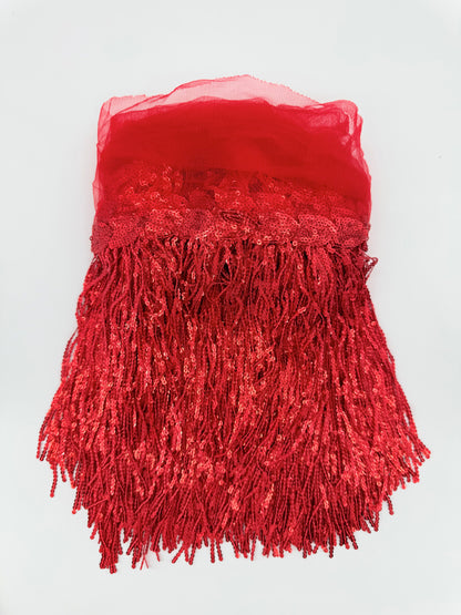 Shining Mesh Fabric Lace Fringe Sequins Paillette Tassel Ribbon