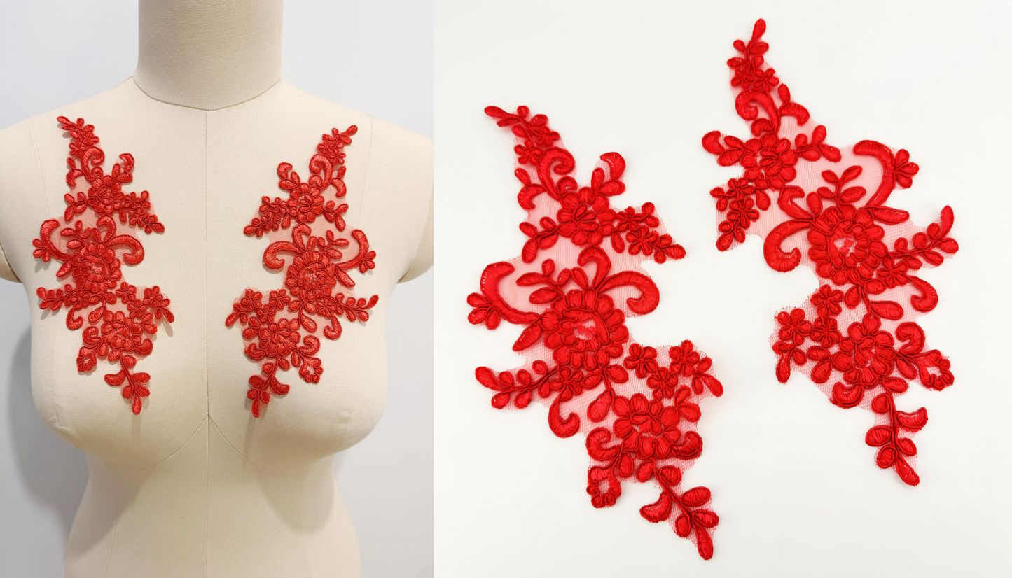 MM013 1 Pair Embroidered Applique