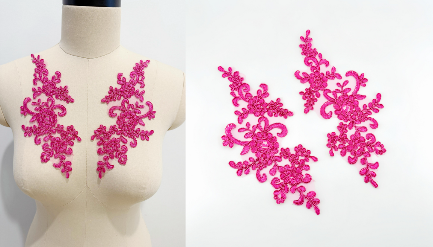 MM013 1 Pair Embroidered Applique