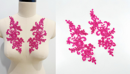 MM013 1 Pair Embroidered Applique