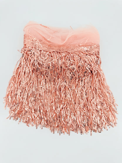 Shining Mesh Fabric Lace Fringe Sequins Paillette Tassel Ribbon