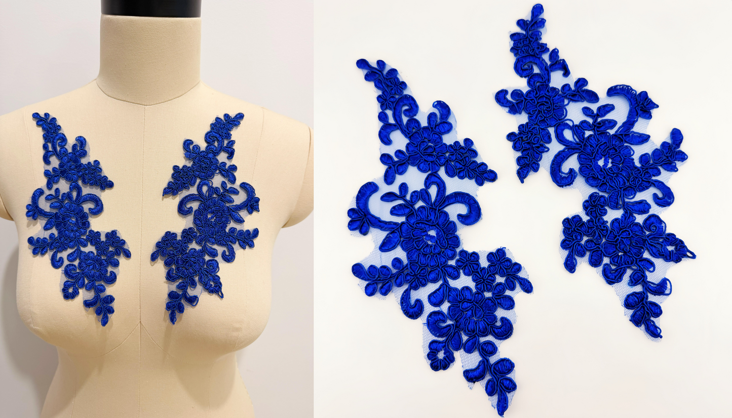 MM013 1 Pair Embroidered Applique