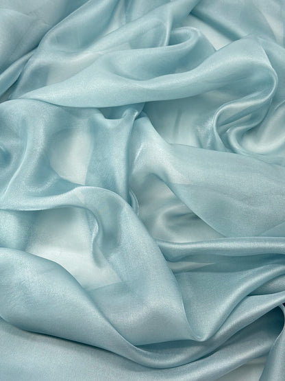 Sea Blue Shimmer Chiffon