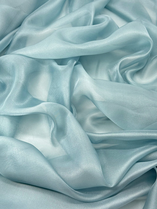 Sea Blue Shimmer Chiffon