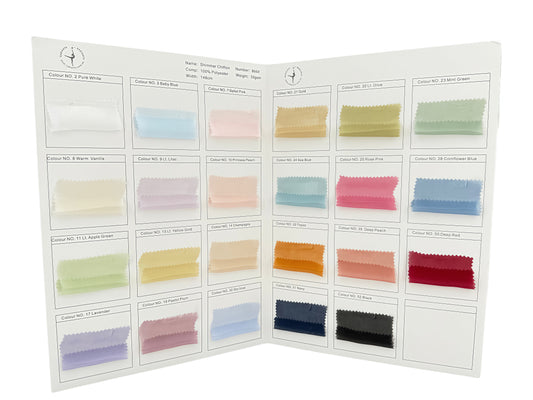 Shimmer Chiffon Colour Chart