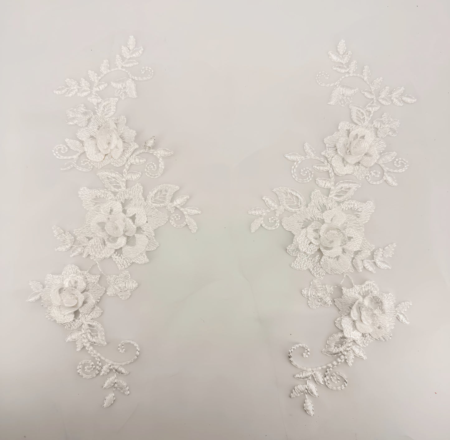 MM030 1 Pair 3D color lace applique craft flower patch